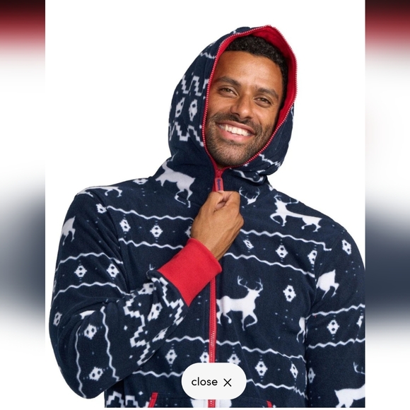 TIPSY ELVES BLUE REINDEER JUMPSUIT UNISEX SZ L - Picture 13 of 13